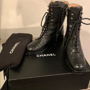 Chanel combat boots